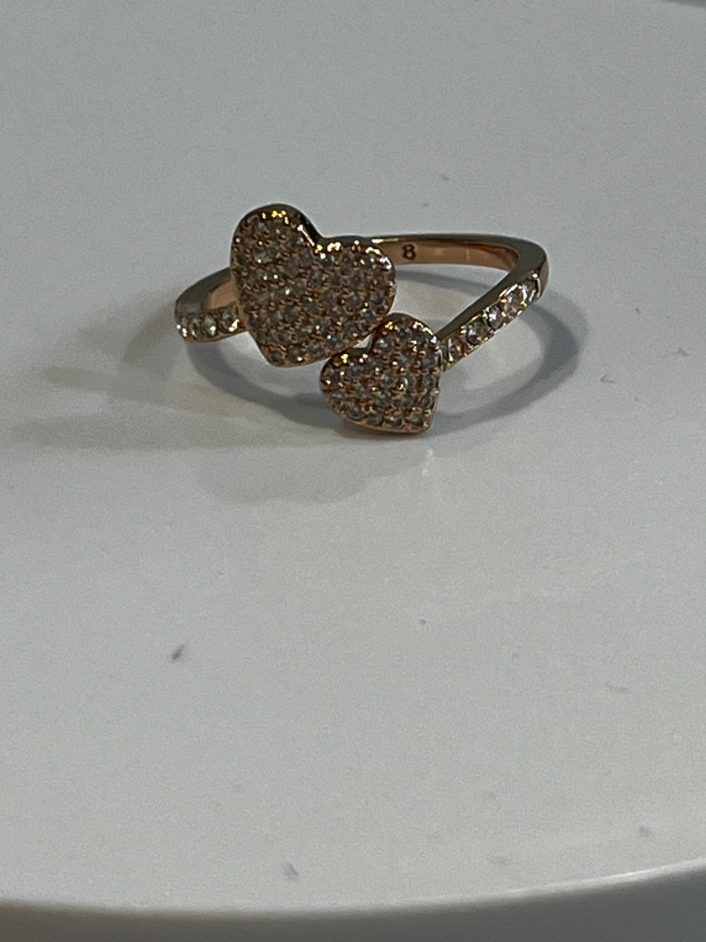 ♠️Kate Spade Yours Truly Pave Heart Ring, Rose Gold Size 8 - Picture 6 of 7